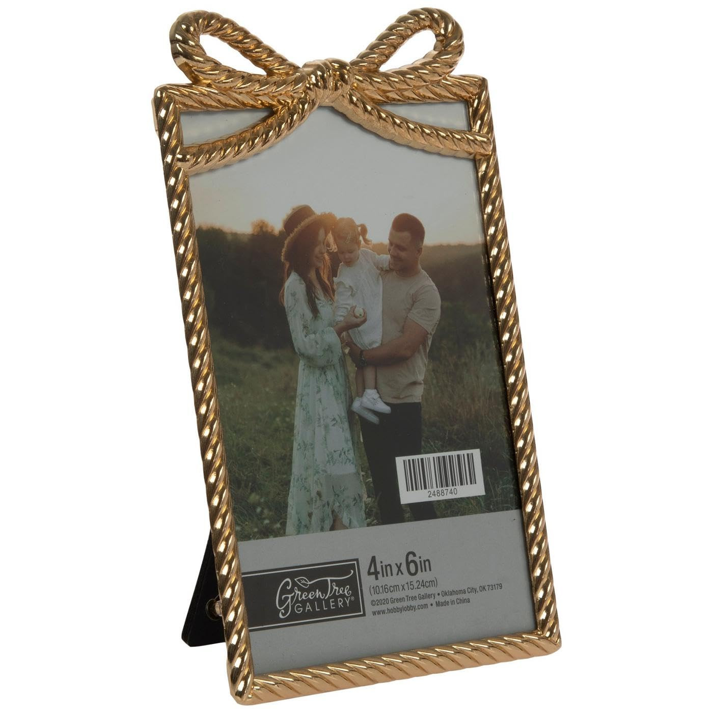 Hobby Lobby Decorative Gold Bow Picture Frame, 4x6 Inches, Metal Glass Construction, Vertical Sta... | Amazon (US)