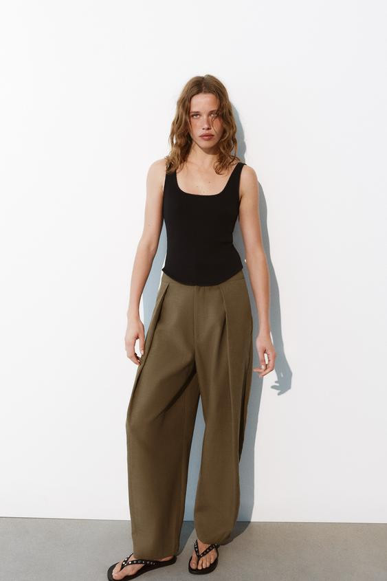 PLEATED BALLOON PANTS | Zara US
