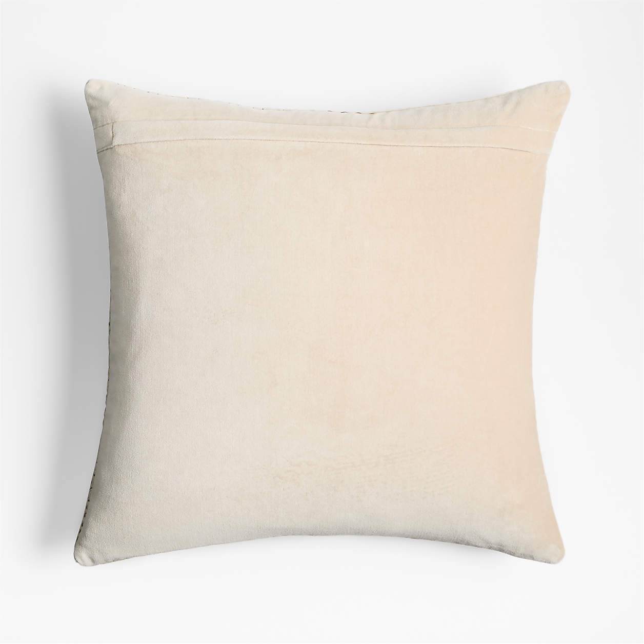 Sashiko Organic Cotton Velvet 20"x20" Travertine Beige Throw Pillow Cover + Reviews | Crate & Bar... | Crate & Barrel