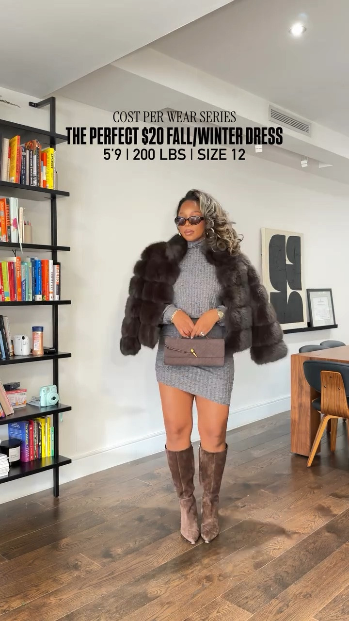 Love these $20 sweater turtleneck dresses 😍 5’9 200 lbs wearing size large in dresses! Wearing a M-L in my Shapewear. Wearing XL in the fur, medium in the black coat, large in the red blazer, M-L in the suede jacket

#LTKSeasonal #LTKMidsize #LTKTall