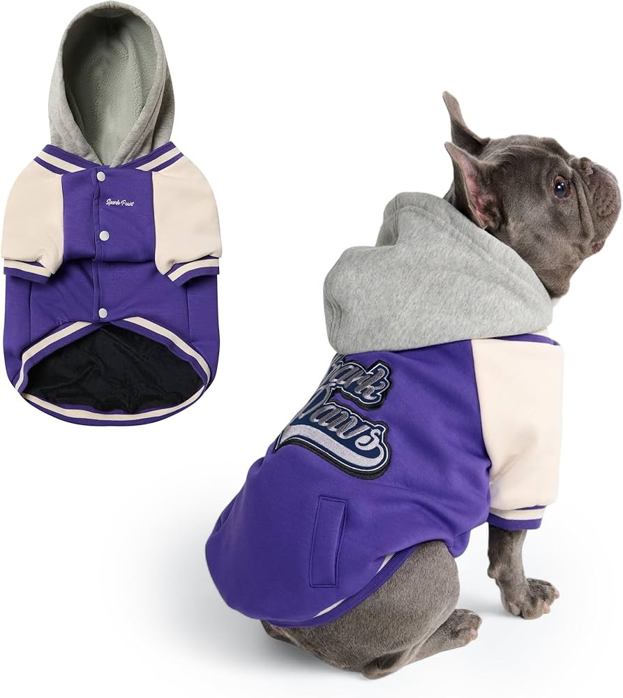 Spark Paws Varsity Dog Hoodie – Premium Dog Sweater for Small, Medium, and Large Dogs | Warm Cl... | Amazon (US)