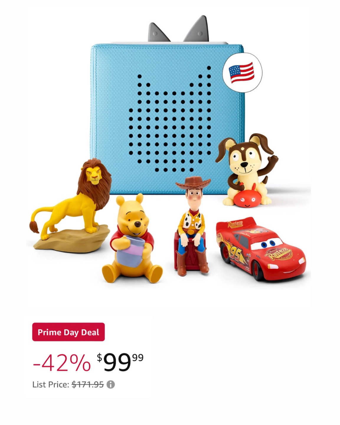 Toniebox Audio Player Starter Set with Woody, Lightning McQueen, Simba, Winnie-The-Pooh, and Playtime Puppy - Listen, Learn, and Play with One Huggable Little Box - Light Blue

#LTKKids #LTKFamily #LTKSaleAlert