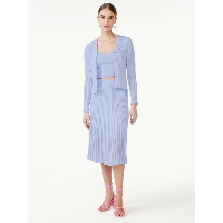 Scoop Women's Stripe Knit Midi Skirt, Sizes XS-XXL | Walmart (US)