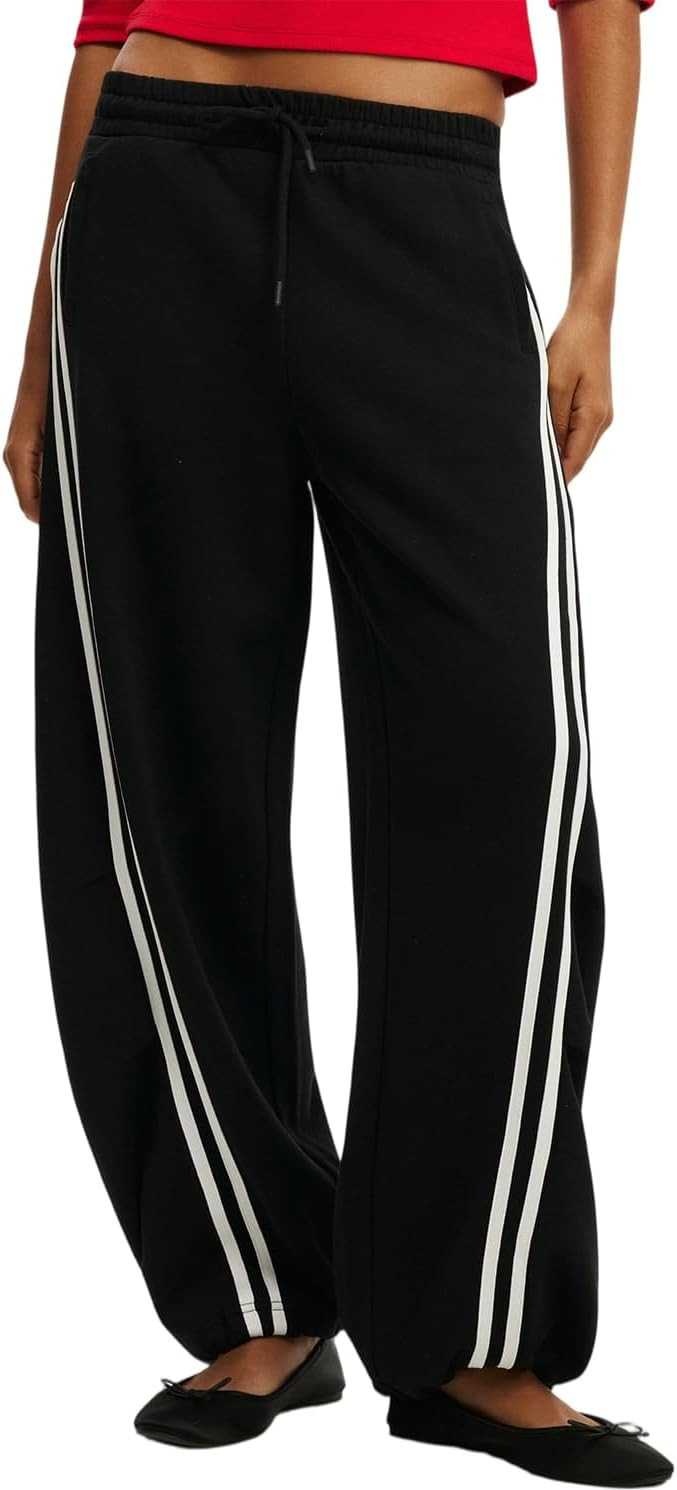 Women Barrel Sweatpants Side Stripe Drawstring Casual Running Pants | Amazon (US)