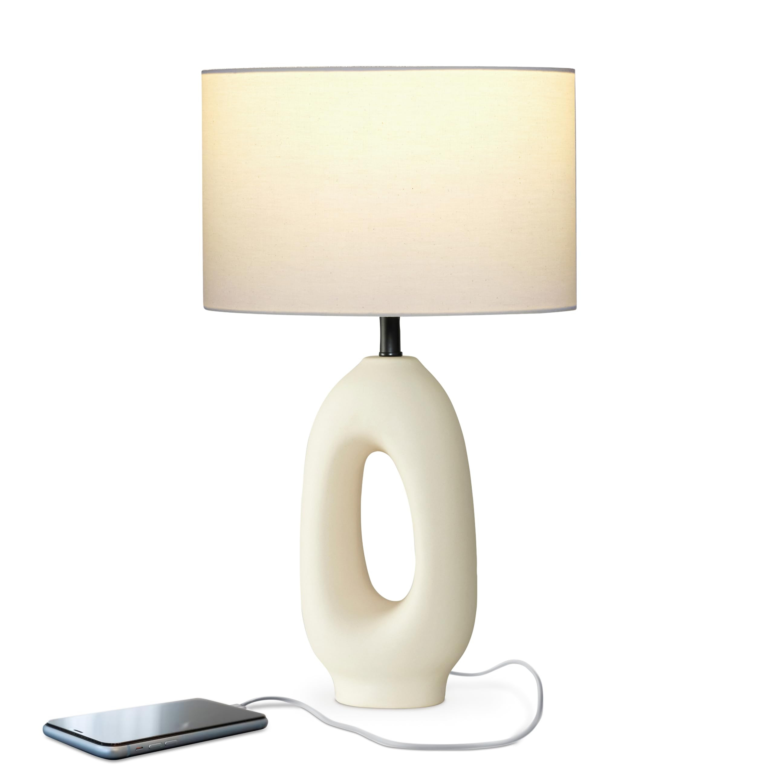 Brightech Artemis LED Table Lamp - Unique Modern Ceramic Lamp for Bedside, Nightstand, Desk - Coz... | Amazon (US)