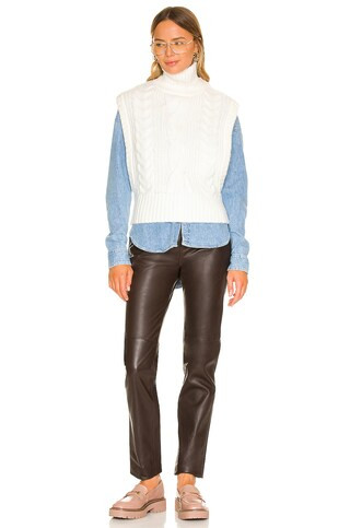 x REVOLVE Gianna Turtleneck Cable Vest in Ivory | Revolve Clothing (Global)