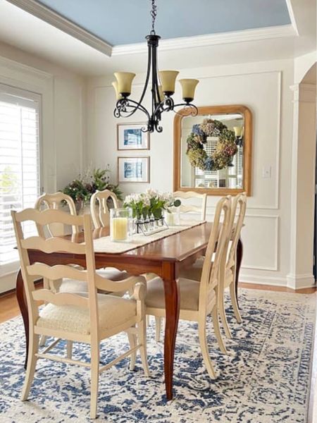 The prettiest blue and white rug.

#LTKstyletip #LTKhome