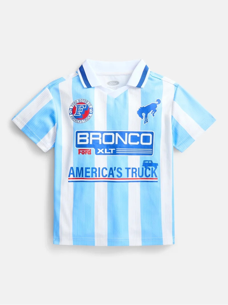 Ford Bronco Boys' Collared Front Back Graphic Jesey with Short Sleeves, Sizes 4-18 | Walmart (US)