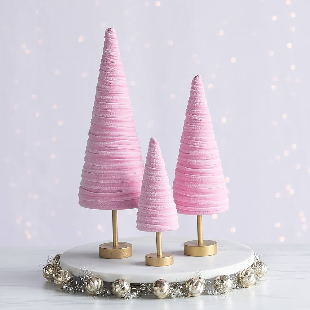 Pink Pedestal Velvet Trees Set of 3, Woodland Nursery Decor for Shelf, Sweet 16 Cake Table Decor,... | Amazon (US)