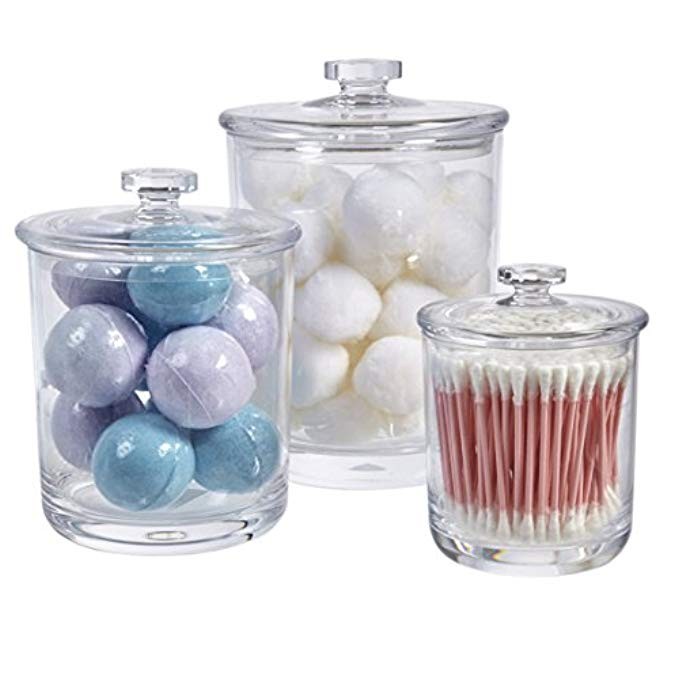 STORi Premium Quality Clear Plastic Apothecary Jars | Set of 3 | Amazon (US)