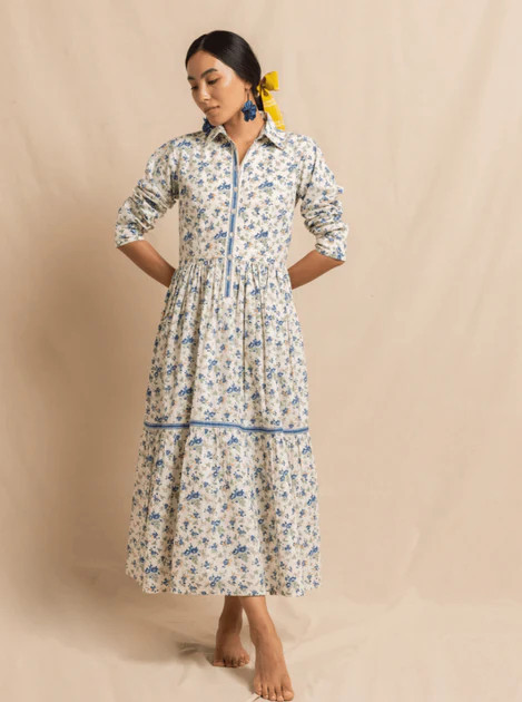 Daydress | Dakota Dress in Rambling Rose Blue | Beau & Ro