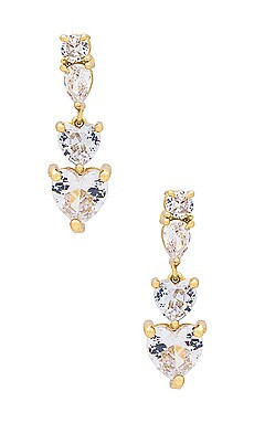 BONBONWHIMS Heart To Heart Drop Earrings in Clear from Revolve.com | Revolve Clothing (Global)