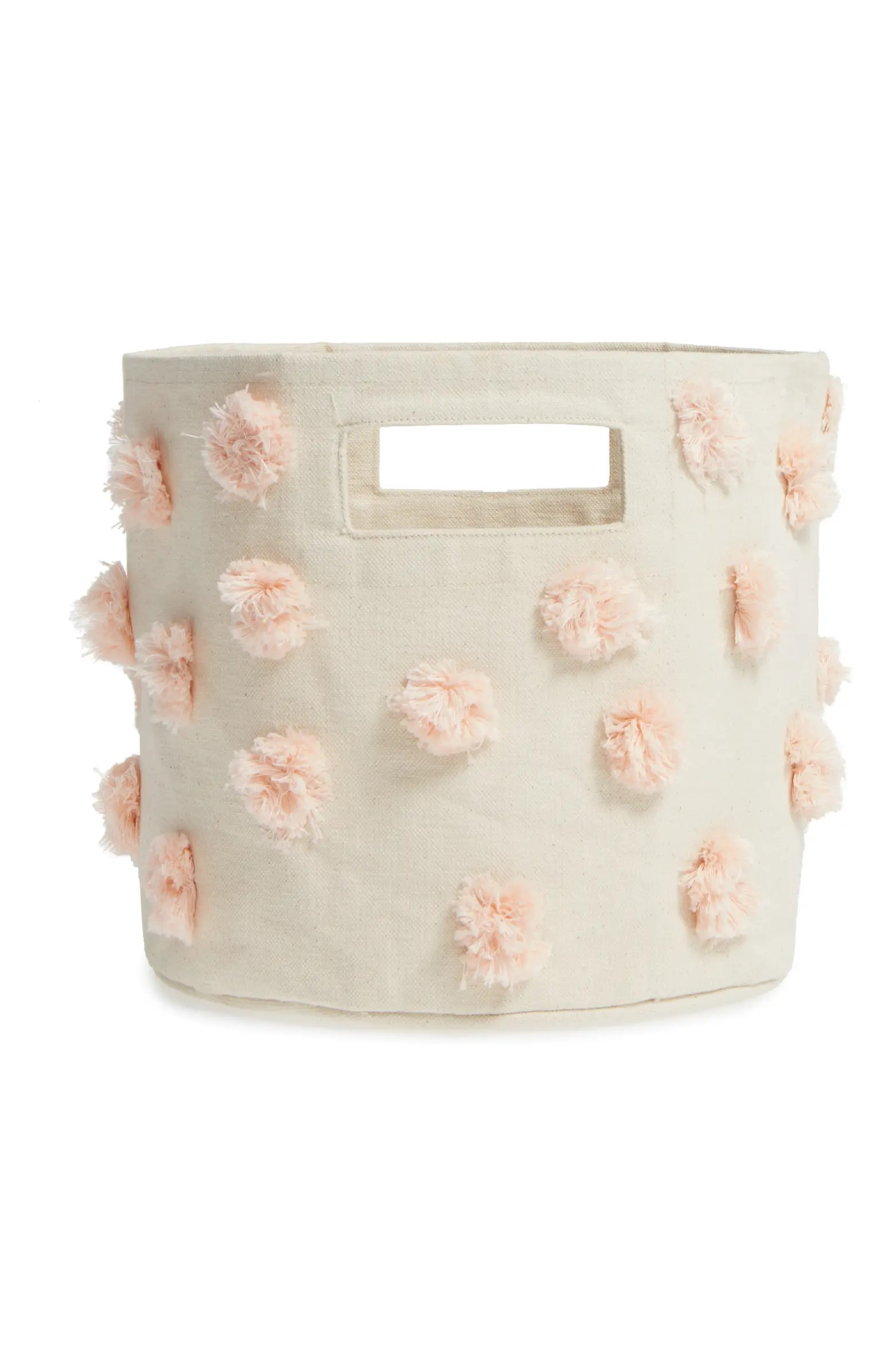 Mini Pompom Canvas Bin | Nordstrom