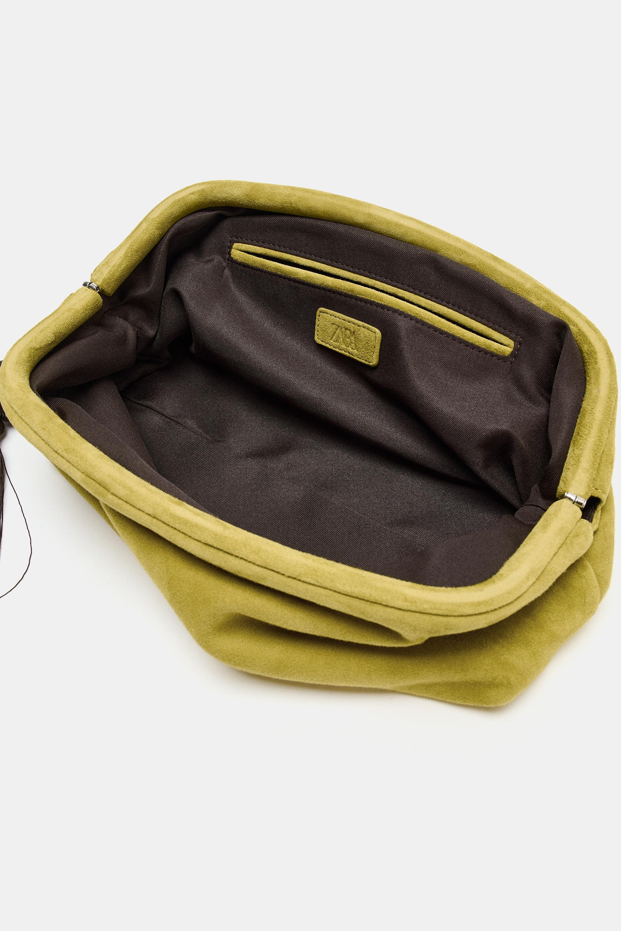 LEATHER CLUTCH WITH TASSEL | Zara US