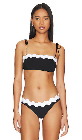 Ric Rac Bustier Bandeau Bikini Top in Black | Revolve Clothing (Global)