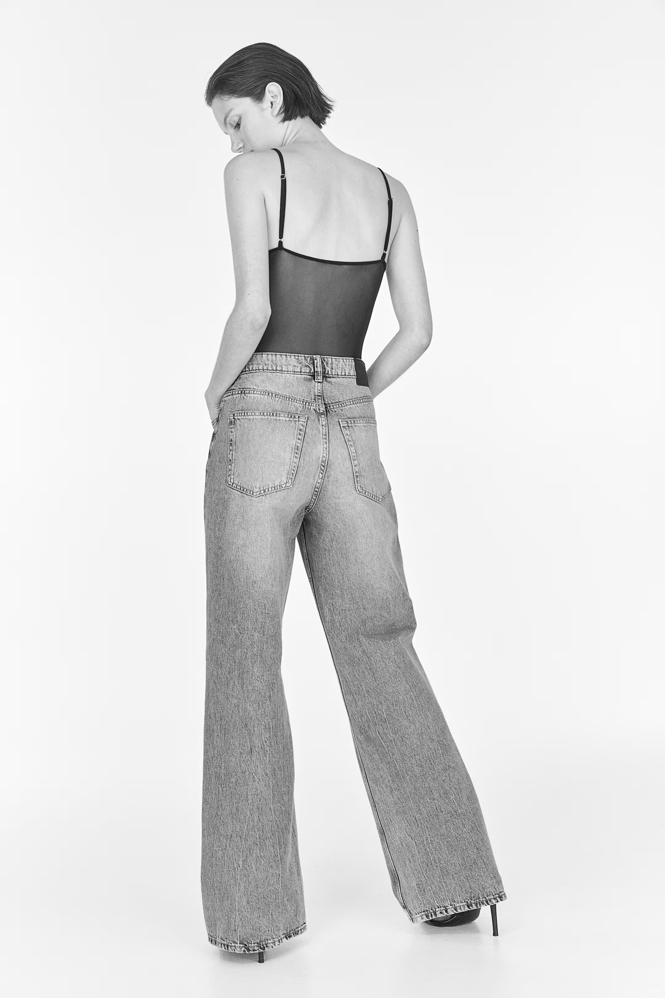 Wide High Jeans - High waist - Long - Dark denim blue - Ladies | H&M US | H&M (US + CA)