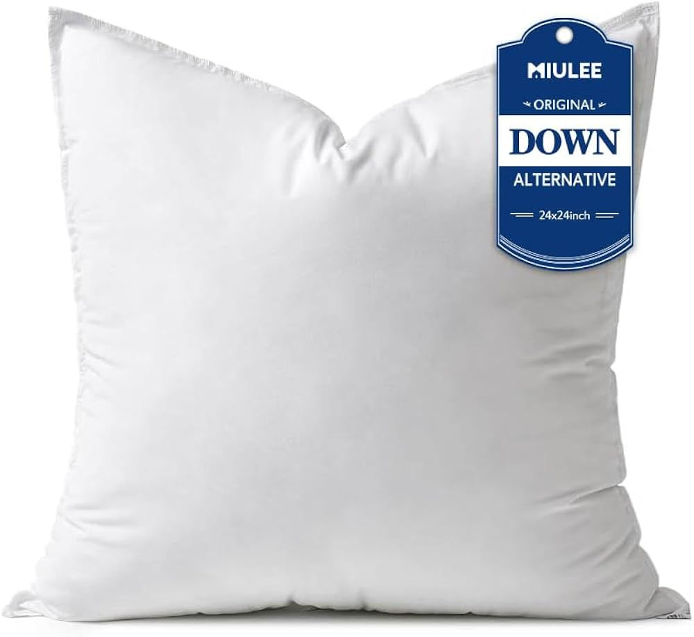 MIULEE 22x22 Down Alternative Pillow Insert Euro Decorative Throw Pillow 22 x 22 Inch Body Bed Sl... | Amazon (US)