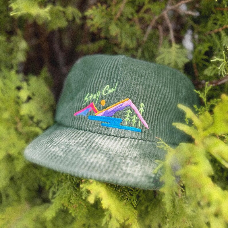Embroidered Corduroy 5-panel Hat: Retro 90s Style - Etsy | Etsy (US)