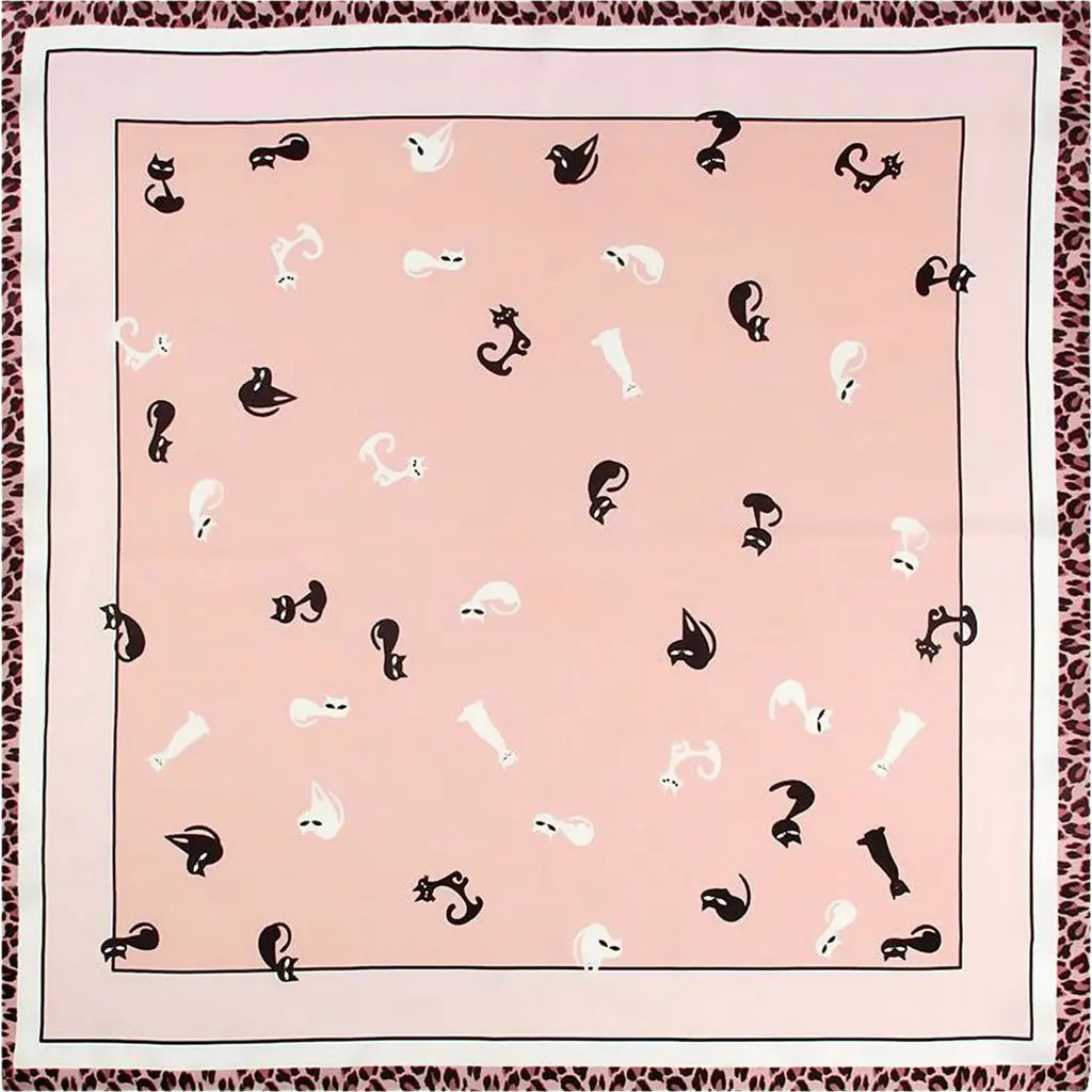 SILKSILKY Pure Silk Printed Designer Square Scarf in Pink at Nordstrom | Nordstrom