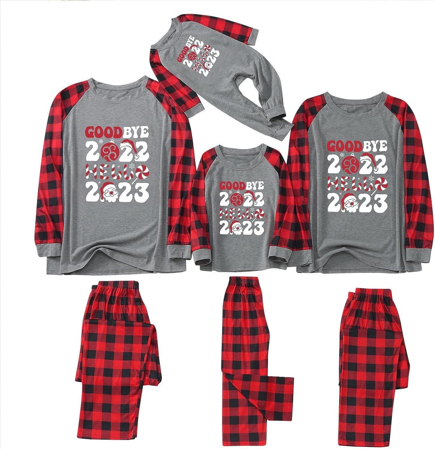 Funny Christmas Pajamas for Family 2022 Matching Pjs Loungewear Set Xmas Holiday Sleepwear Shirt ... | Amazon (US)
