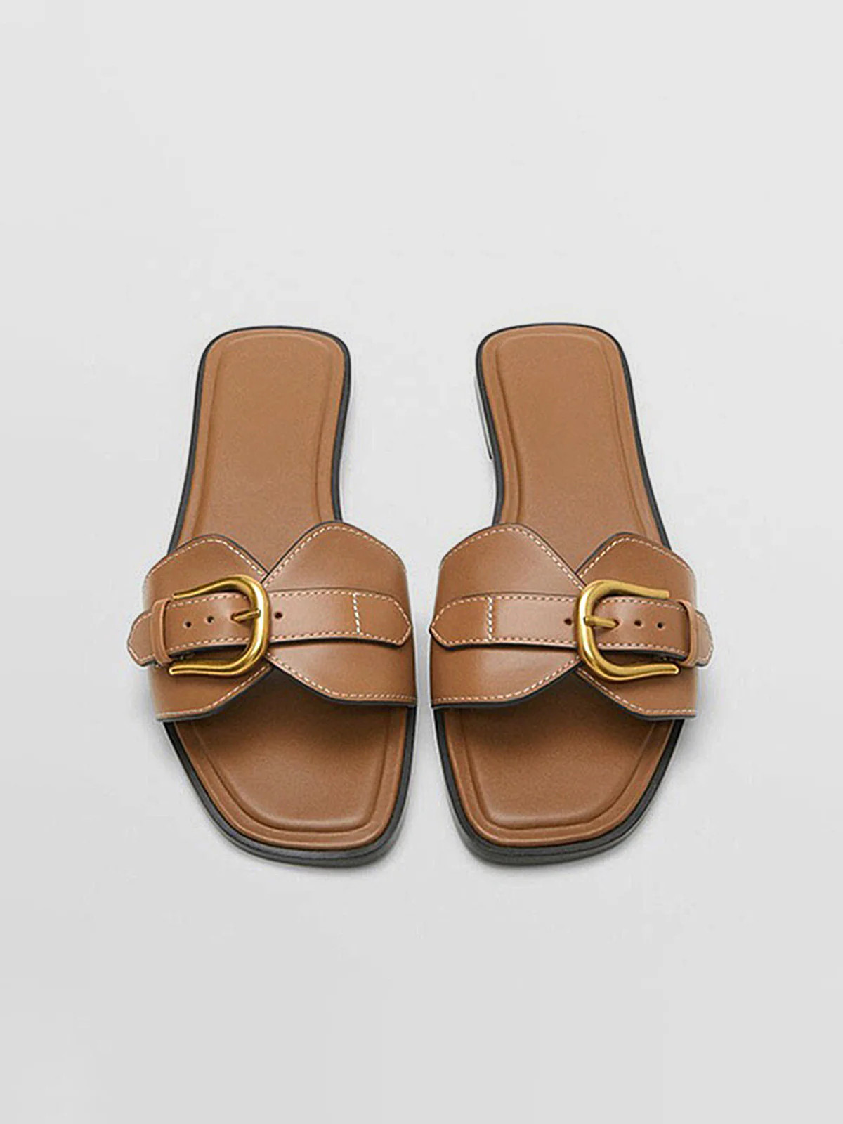 Buckled Strap Slide Sandals | Commense