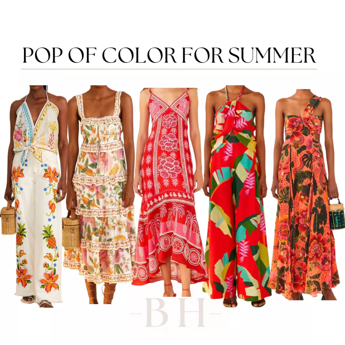 Vivid Floral Patterns White Summer Dress Vivid Floral Patterns White Summer Dress
