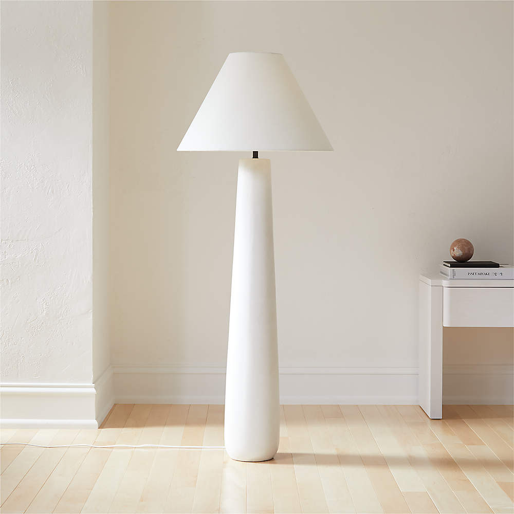 Polar White Cement Floor Lamp + Reviews | CB2 | CB2