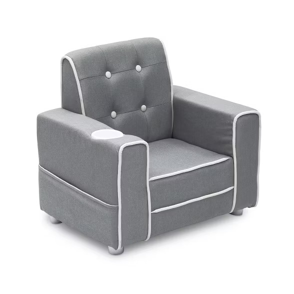Delta Children Chelsea Kids Toddler Upholstered Chair with Cup Holder and Side Storage Pockets, S... | Target