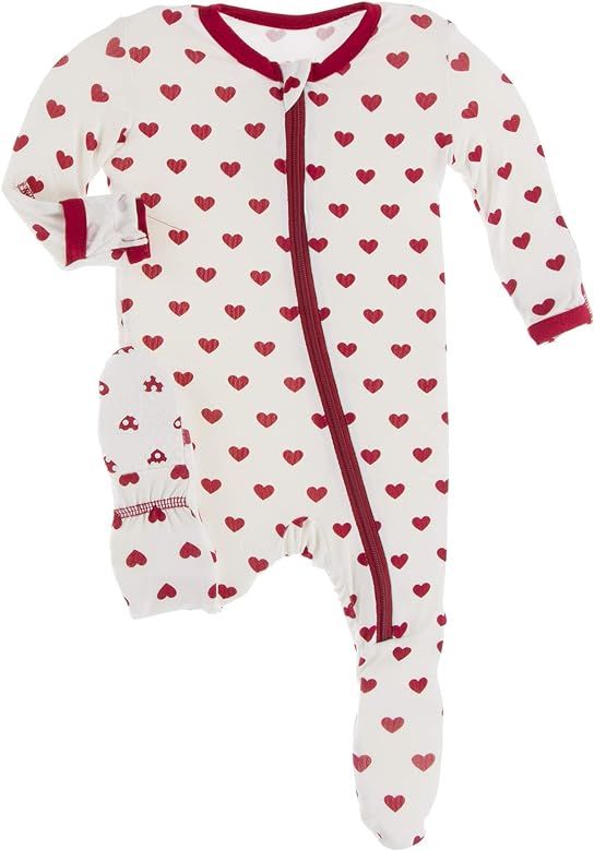 KicKee Pants Natural Hearts Valentines Days Footie with Zipper, One Piece Boy or Girl Baby Clothes | Amazon (US)