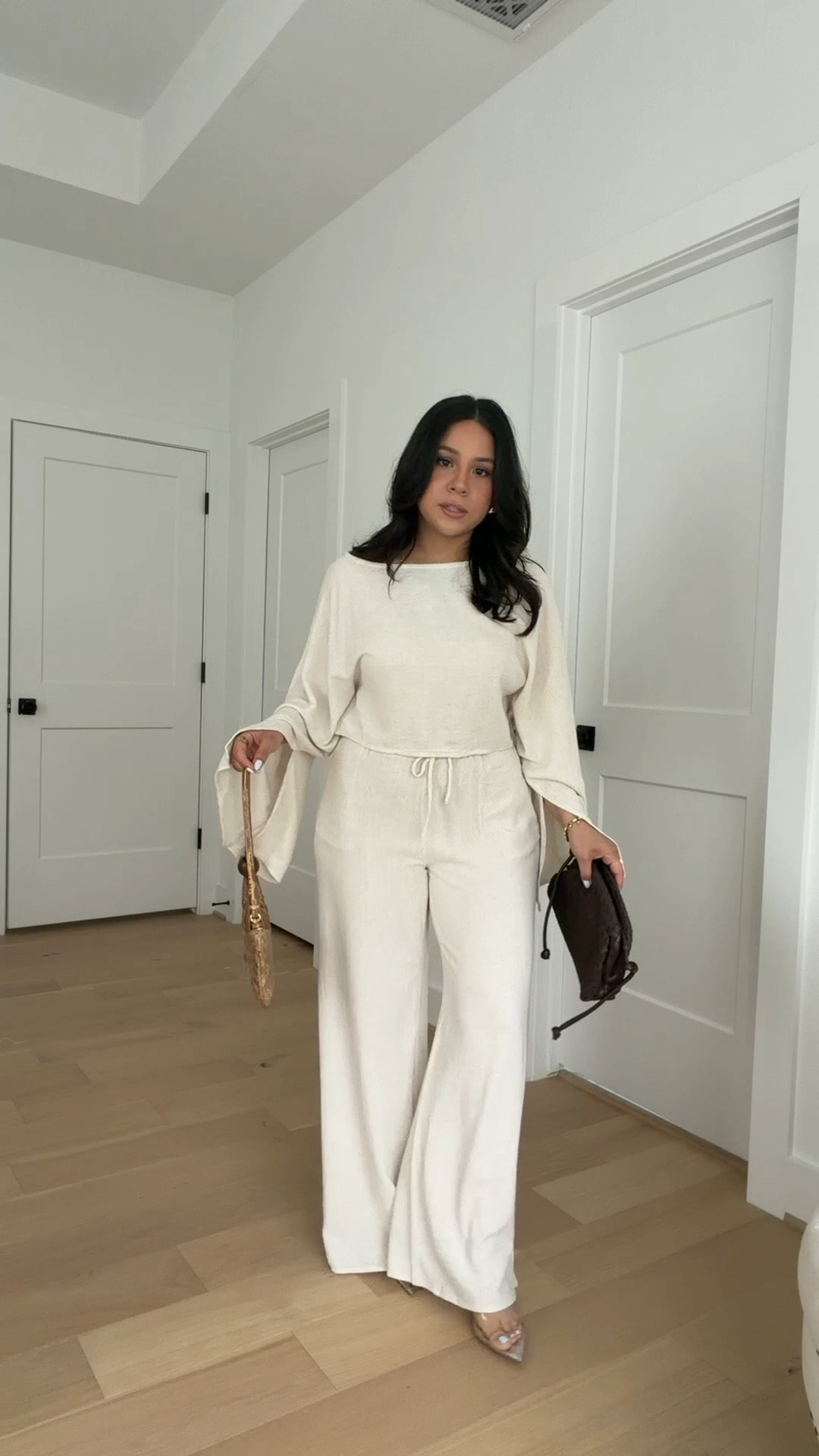 Top: small
Pants: small
Clear heels: 7 
Brown woven bag 
Scent of the day 
Jewelry of the day 
Patio lunch 
Spring lunch outfit 

#LTKootd #LTKdayinmylife #LTKgrwm