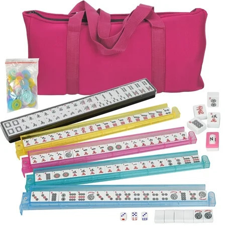ZenSports American Mahjong Set Complete Families Game W/4 All-in-One Rack/Pushers & Padded Bag | Walmart (US)