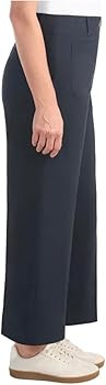 Hilary Radley Women's High Rise Cotton Stretch Wide Leg Pant with Pockets | Amazon (US)