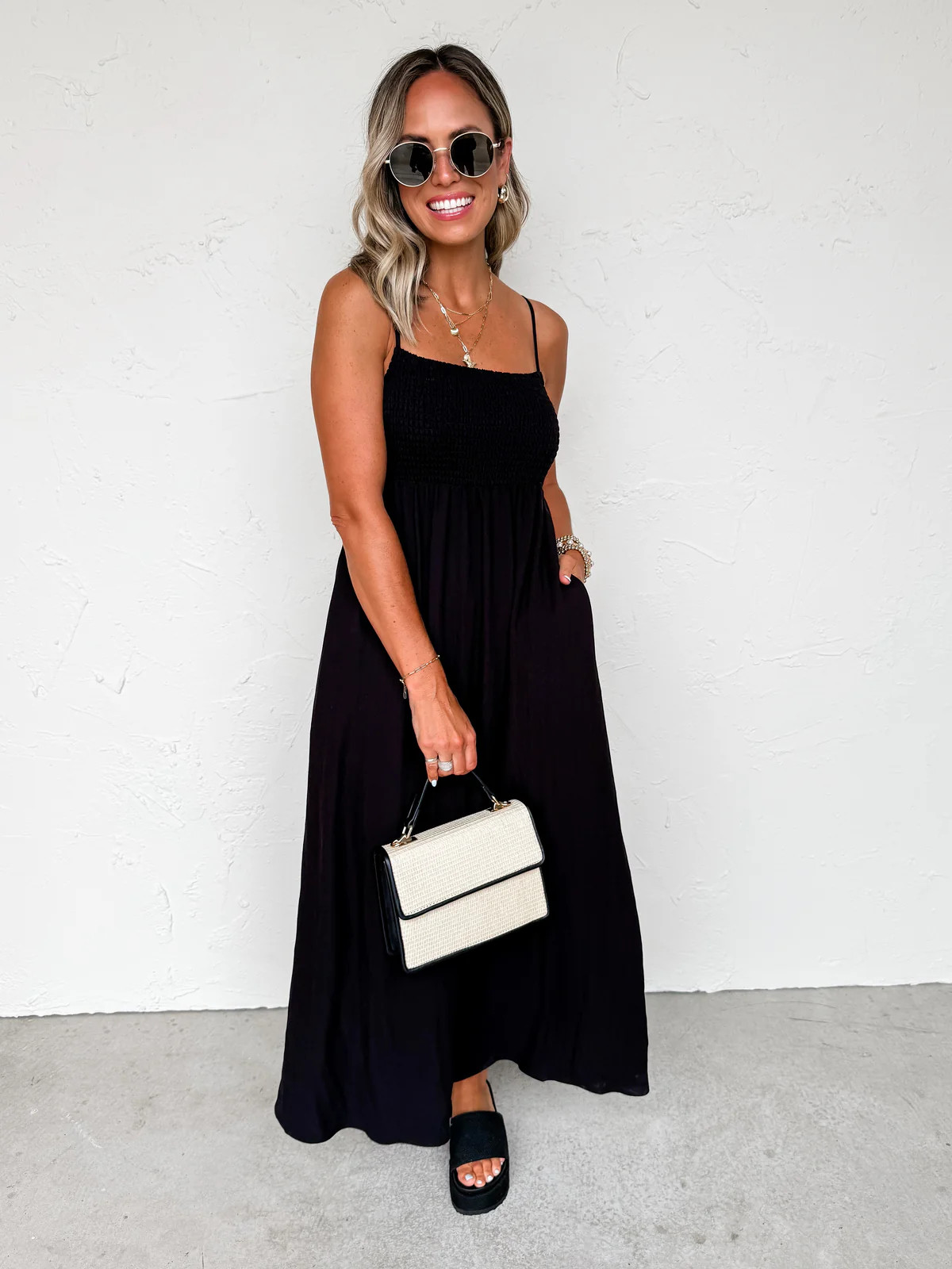 [Z Supply] Beachside Midi Dress-Black | Ruthie Grace