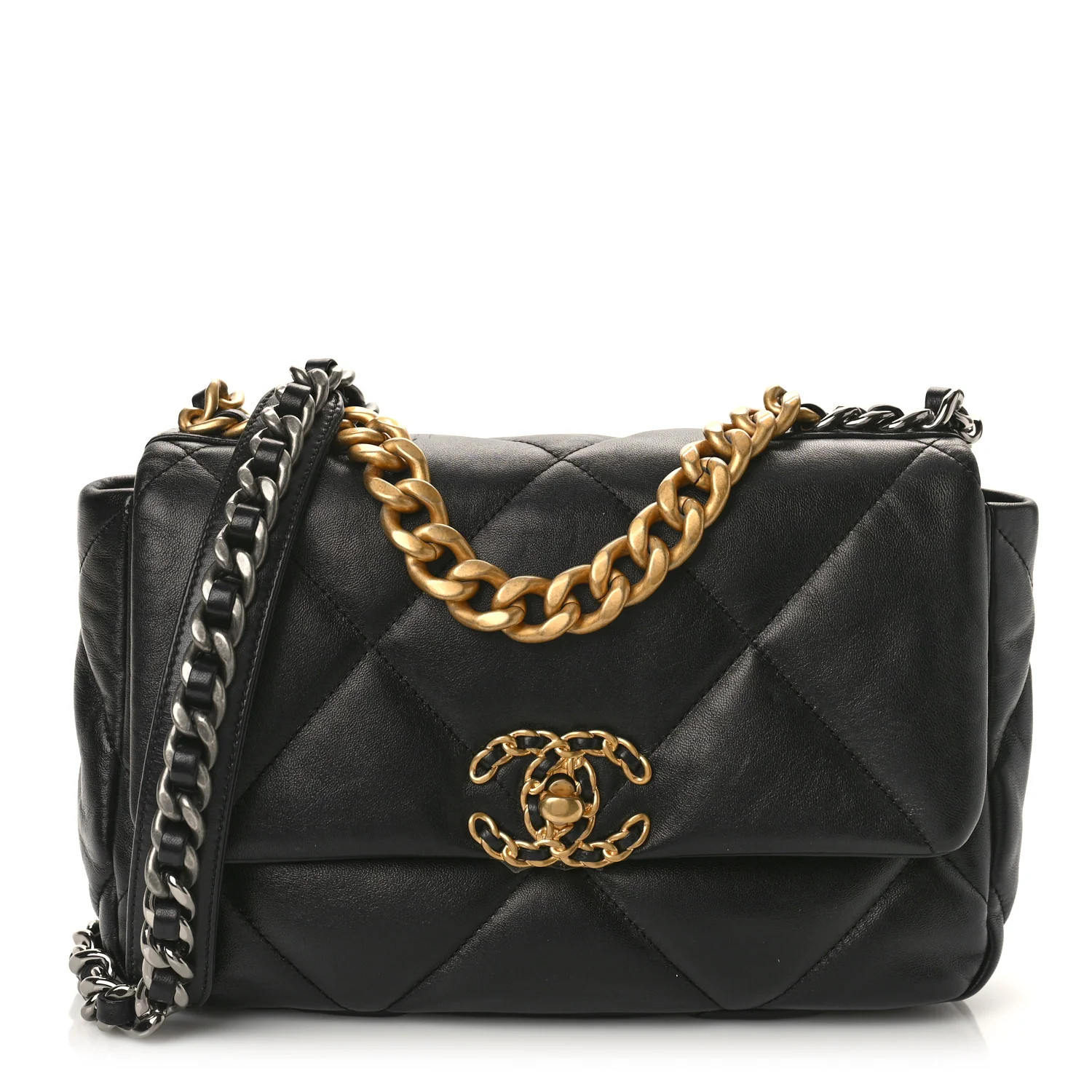 CHANEL Lambskin Quilted Medium Chanel 19 Flap Black | FASHIONPHILE | FASHIONPHILE (US)