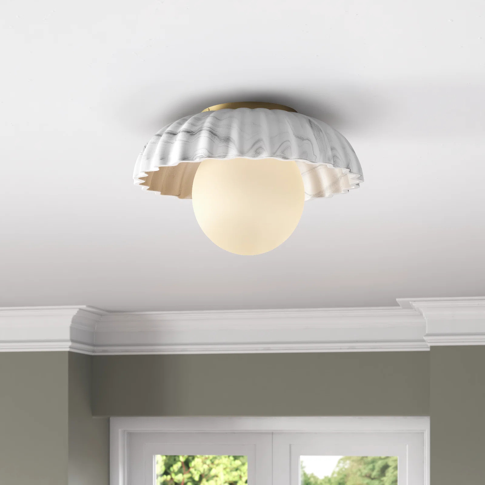 Irene Glass Flush Mount | Wayfair North America