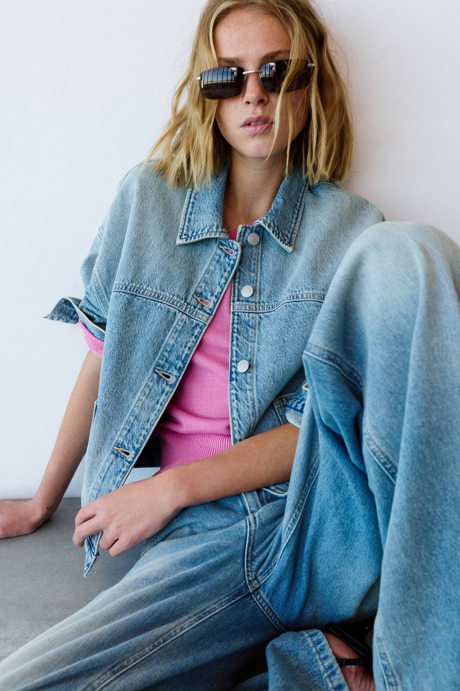 Boxy denim overshirt - Pull&Bear United Kingdom | PULL and BEAR UK
