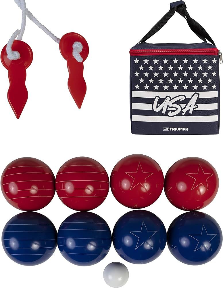 Amazon.com : Triumph Sports Patriotic Bocce Ball Set Lightweight, Portable and Compact with 8 Boc... | Amazon (US)