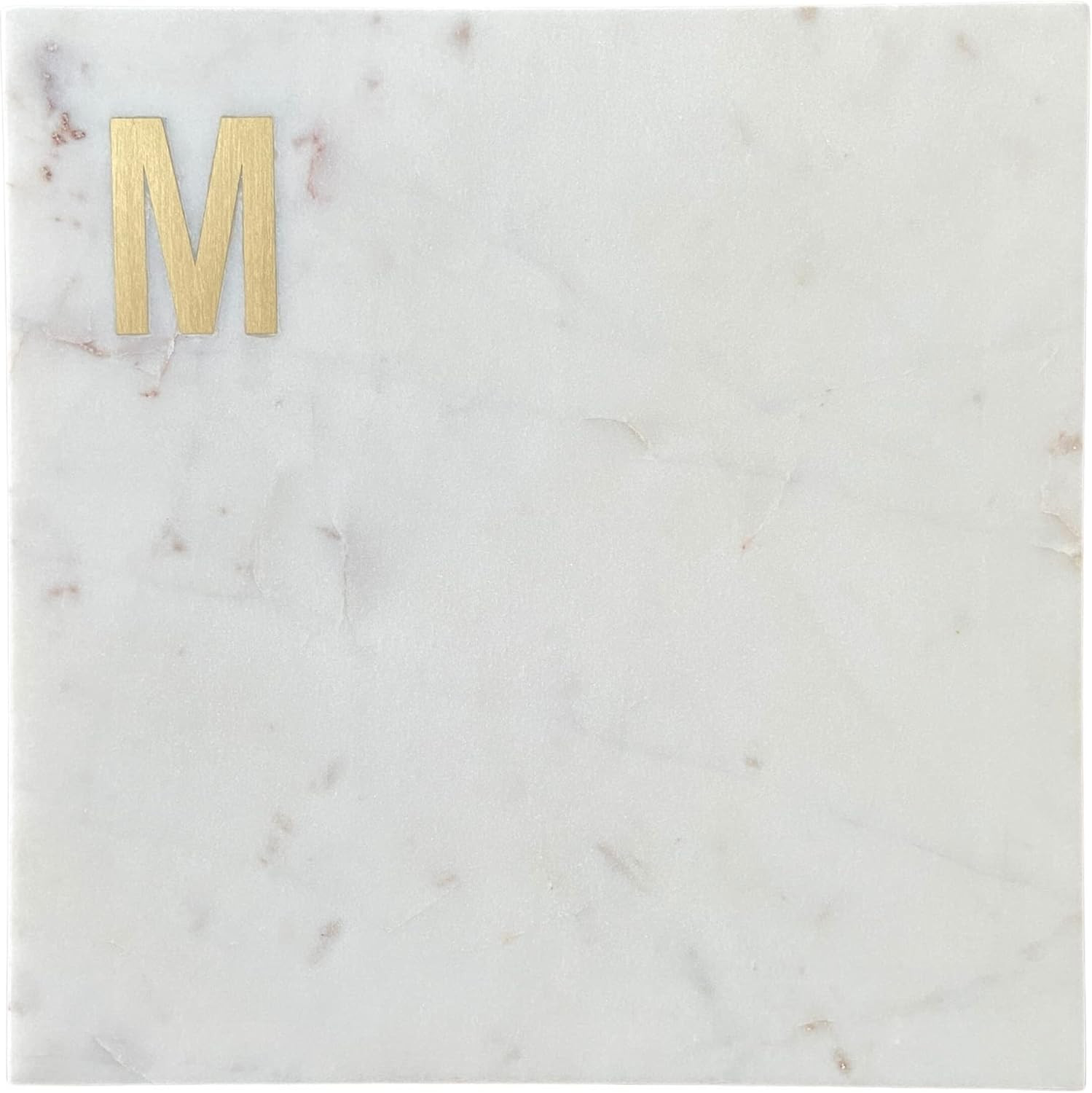 Monogram Marble Cheese Board, Personalized Charcuterie Board with Brass Initial, Christmas and We... | Amazon (US)