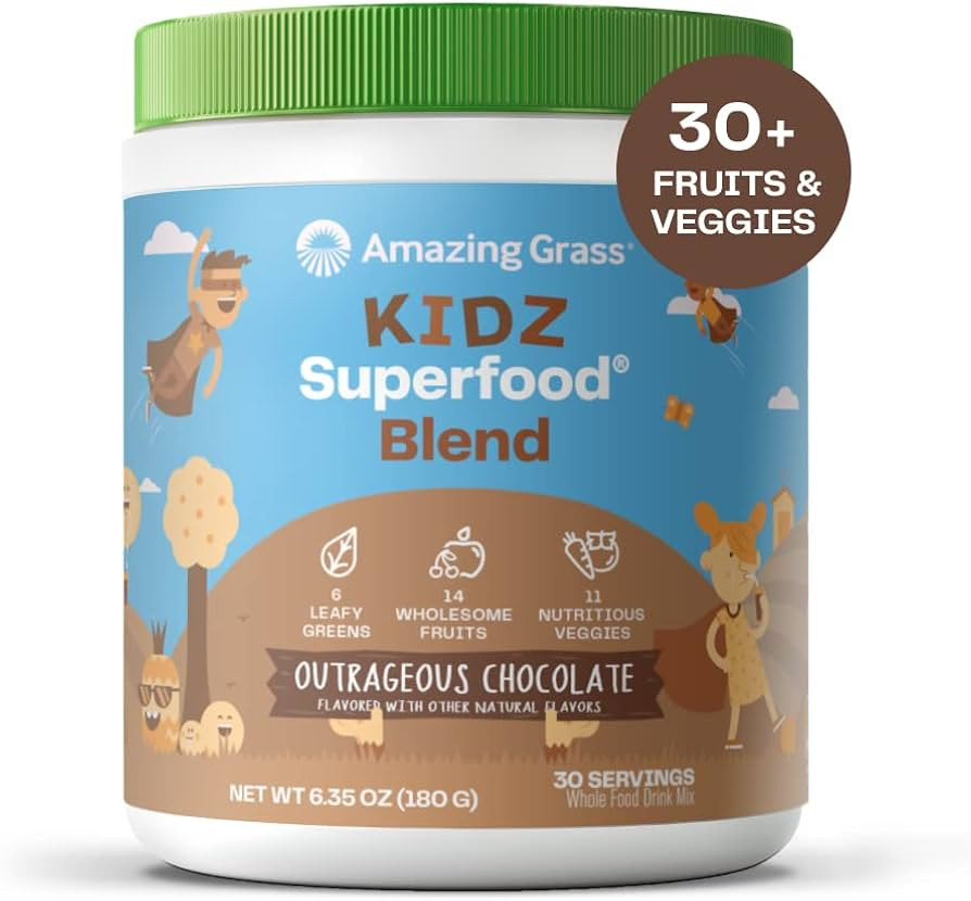 Amazing Grass Kidz Superfood: Organic Greens, Fruits, Veggies, Beet Root Powder & Probiotics for ... | Amazon (US)