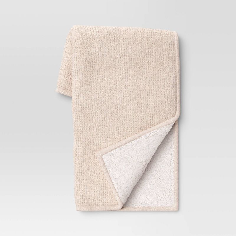 Cozy Knit Throw Blanket with Sherpa Reverse - Threshold™ | Target
