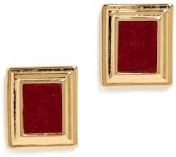 Heaven Mayhem Women's Plaza Earrings, Gold/Burgundy, One Size | Amazon (US)