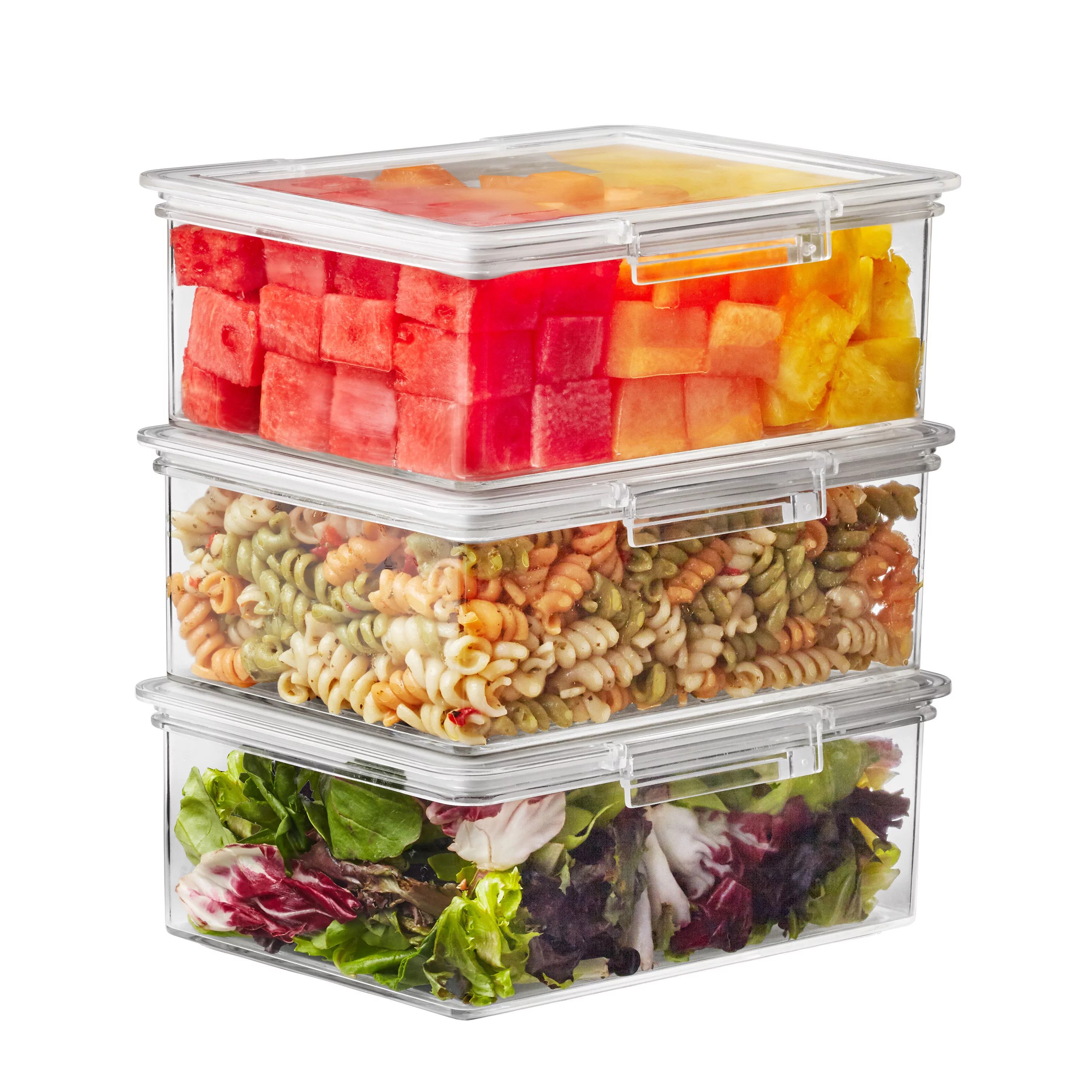 The Home Edit Food Storage Containers, Pack of 3, Clear Plastic Food Storage - Walmart.com | Walmart (US)