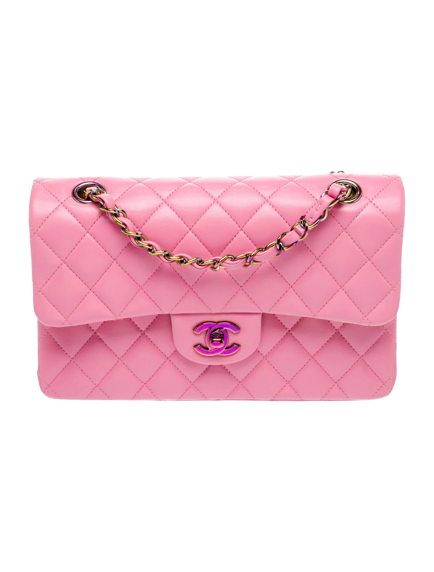 Chanel Rainbow Small Double Flap Bag - Pink Shoulder Bags, Handbags - CHA1341127 | The RealReal | The RealReal