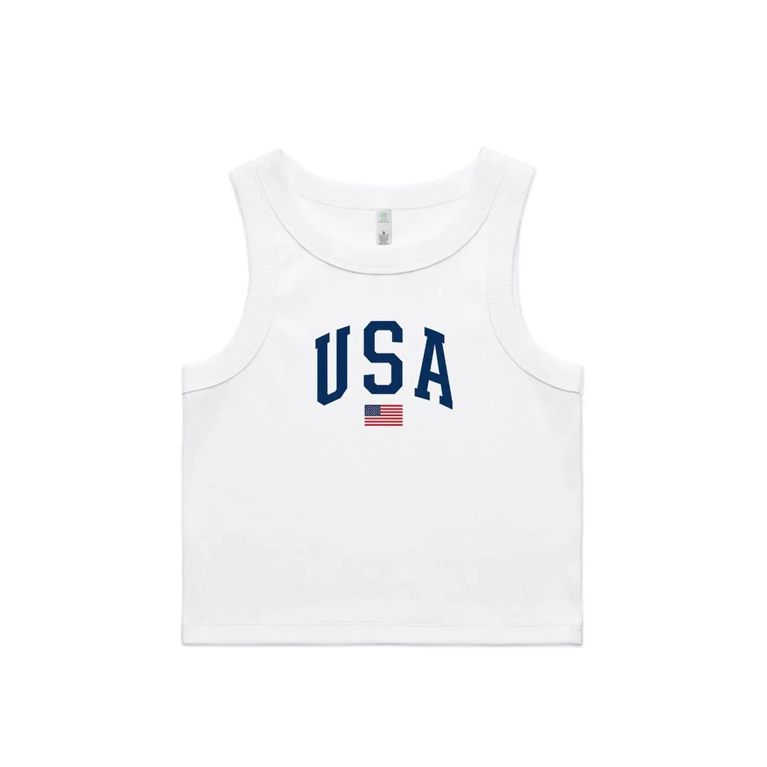 USA Heavyweight Embroidered Tank Top Baby Ribbed Tank - Etsy | Etsy (US)