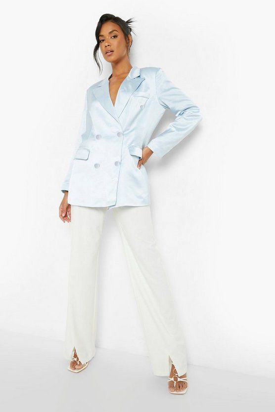 Luxe Woven Satin Oversized Tailored Blazer | Boohoo.com (US & CA)