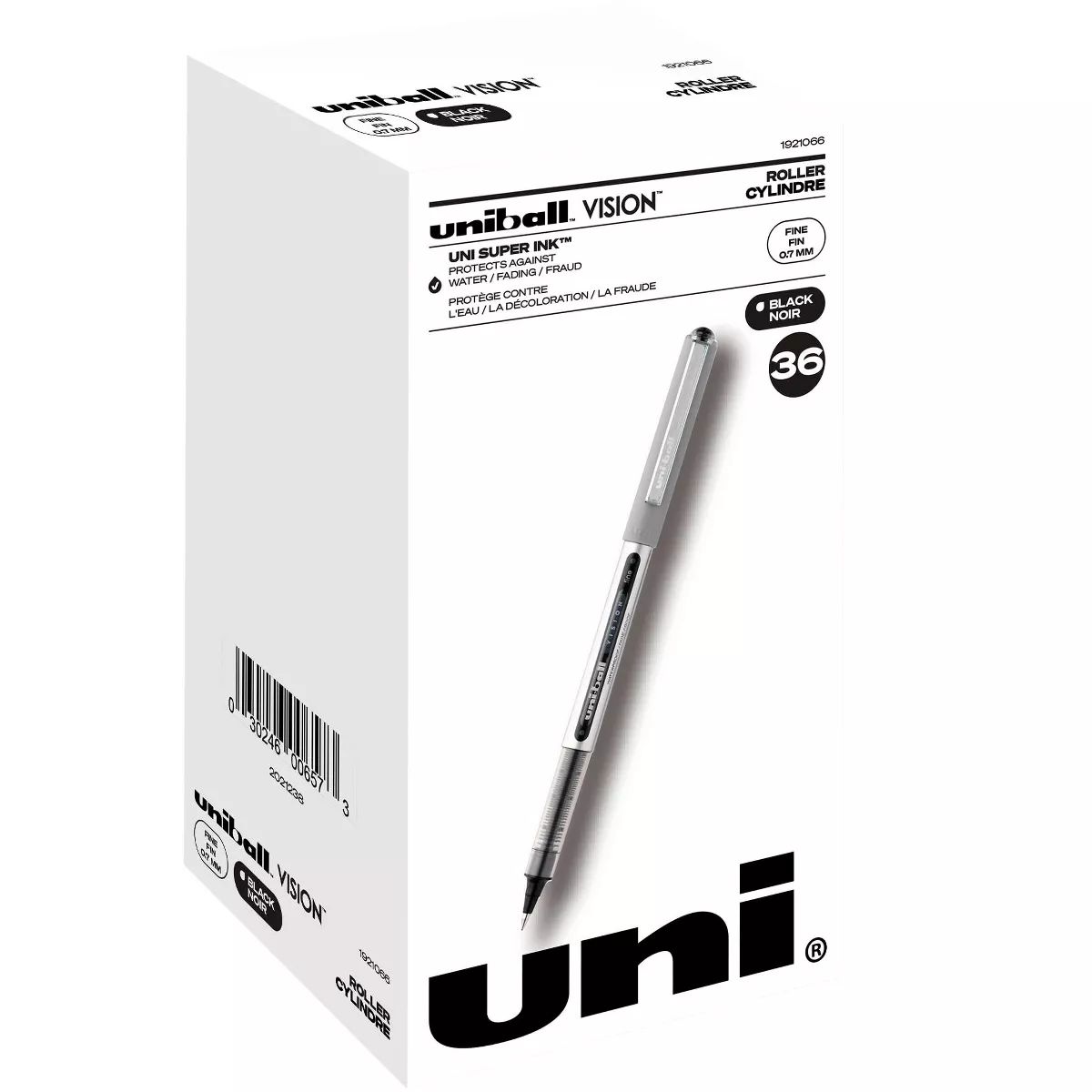 uni Vision Stick Roller Ball Pens, 0.7 mm Fine Tip, Black, Pack of 36 | Target