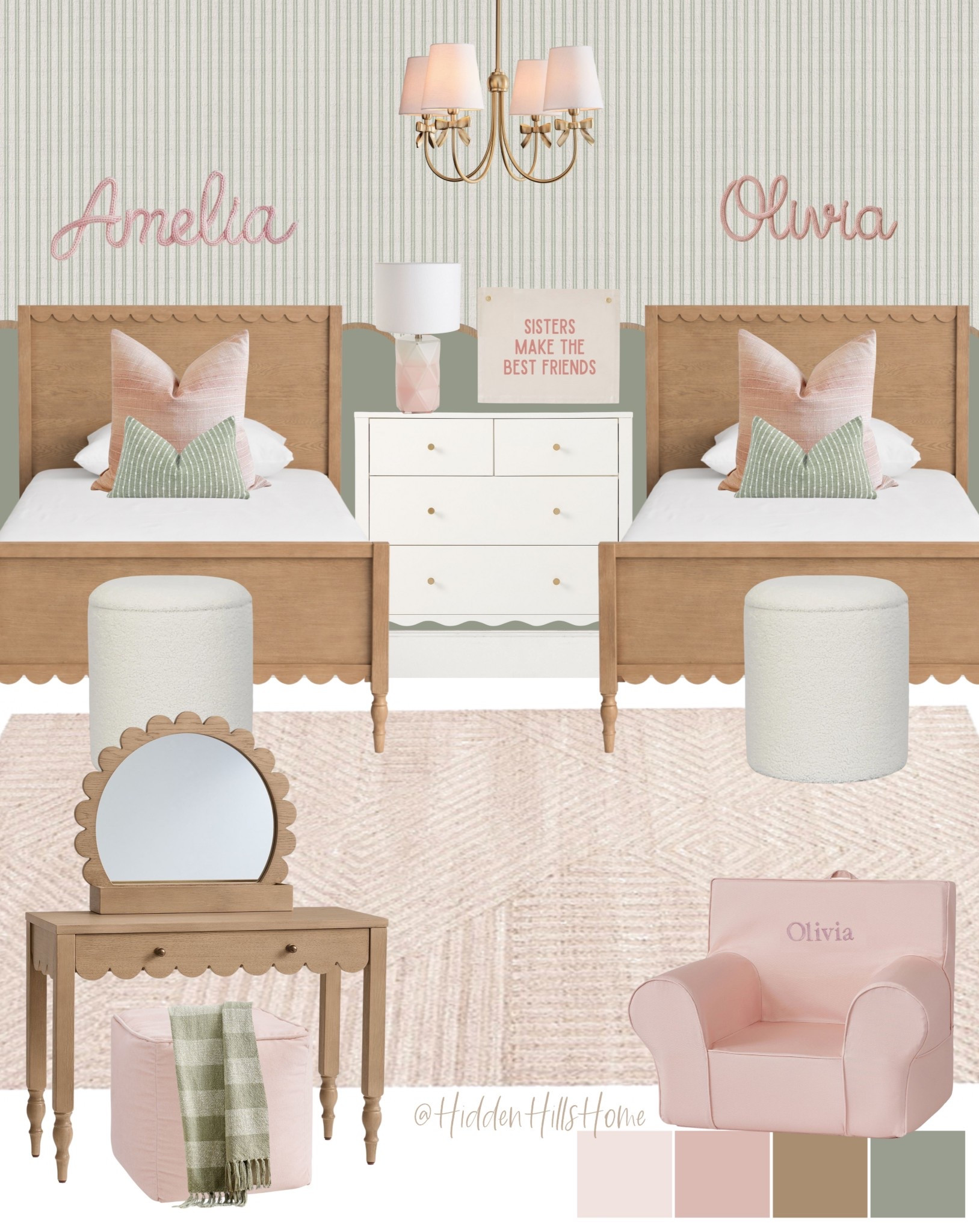 Girls shared bedroom decor ideas, cute girls bedroom mood board, bedroom ideas for sisters, twin bed, shared kids bedroom inspiration, sibling bedroom 

#LTKKids #LTKHome #LTKSaleAlert