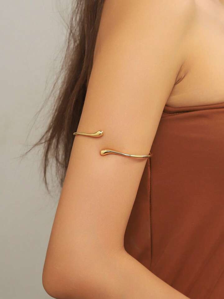 1 Piece Of European And American Design Open Armchain Fashionable Arm Ring Liquid Wind Element Ri... | SHEIN