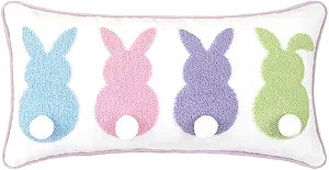 C&F Home Easter Bunnies Tufted Tails Cotton Blend Small Petite Mini Accent Pillow 10" x 20" Home ... | Amazon (US)