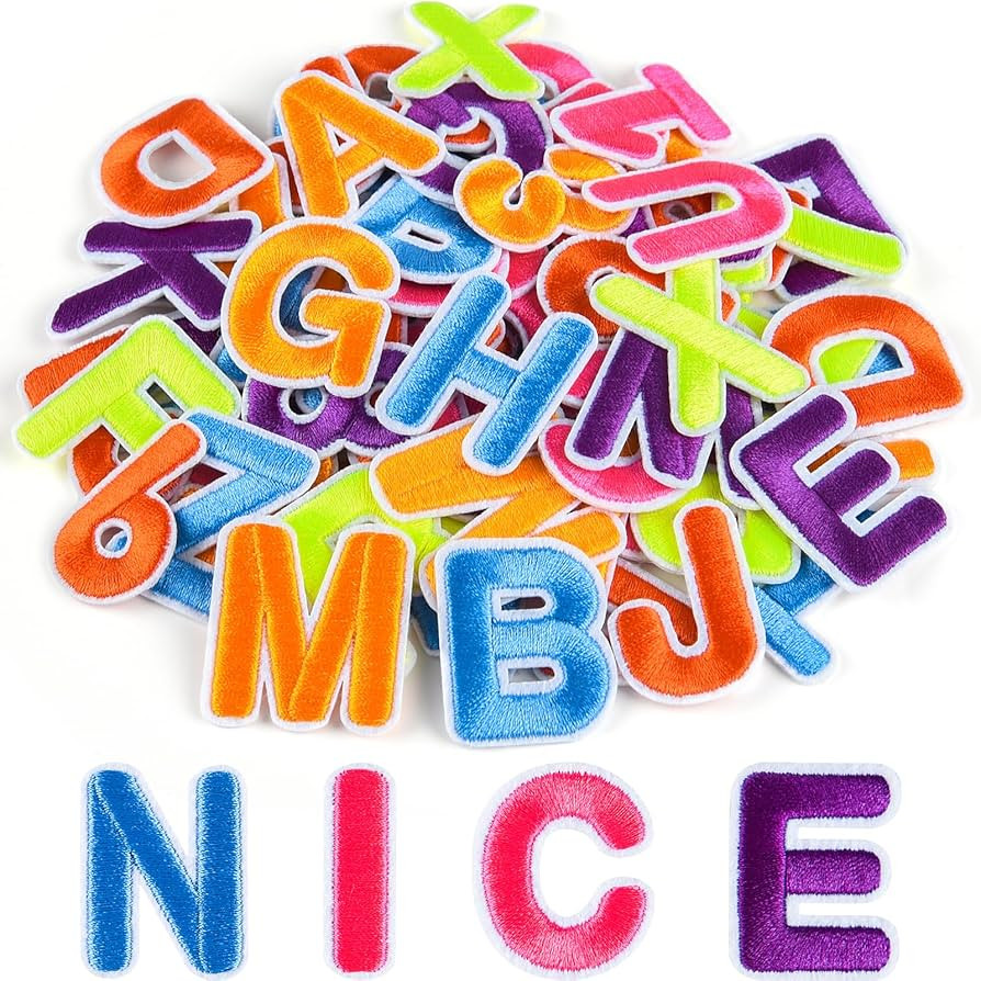 ASTARON 36Pcs Iron on Letters and Numbers Patches 10 Color Options 1.3Inch Alphabet Embroidered P... | Amazon (US)